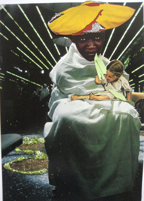 The Help(Here watch this, kid), Collage on paper, 8.5"x11", sold