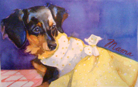 Mama, Watercolor on Paper, 10" x 7", 2009