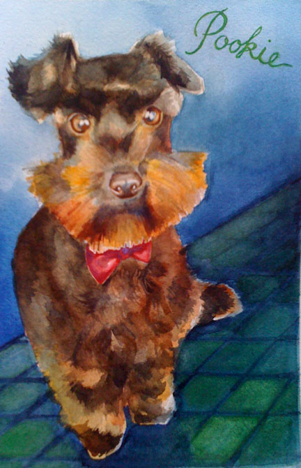 Pookie, Watercolor on Paper, 7" x 10", 2009