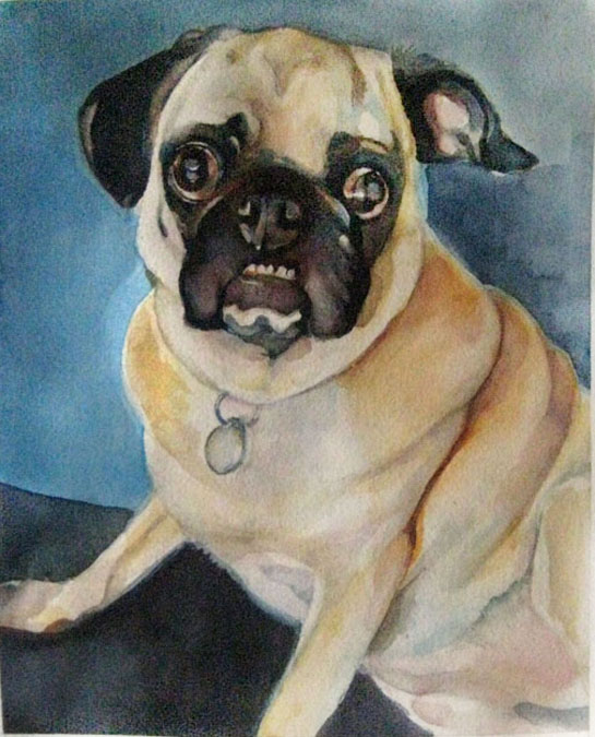 Max, Watercolor on Paper, 10" x 8", sold