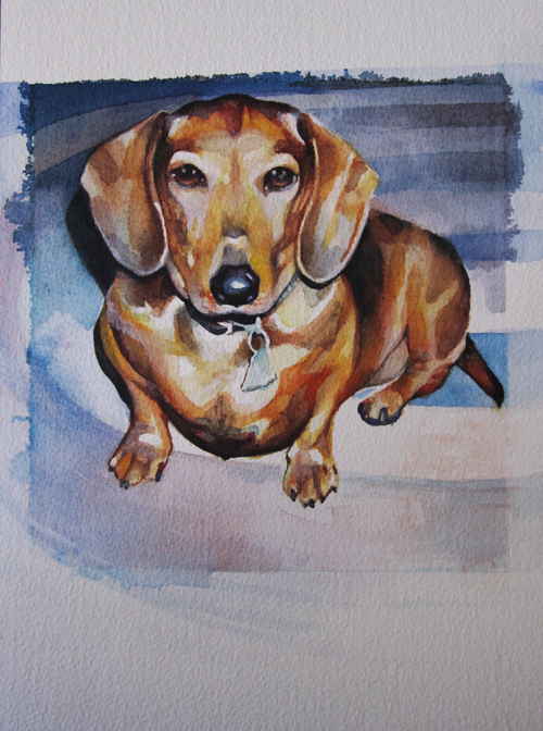 Penny, Watercolor on Paper, 6" x 9", sold