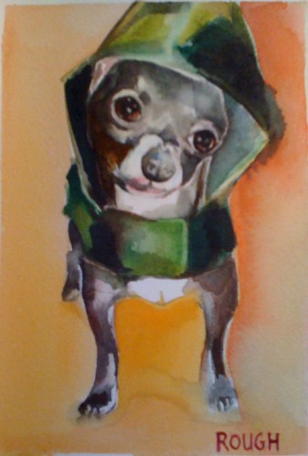 Tough, Watercolor on Paper, 5" x 7", 2009