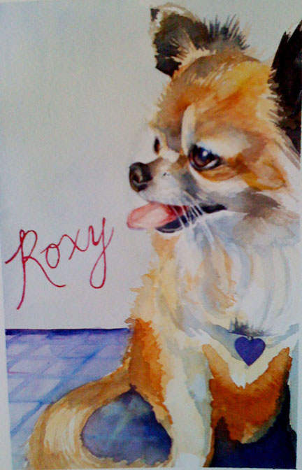 Roxy, Watercolor on Paper, 7" x 10", 2009